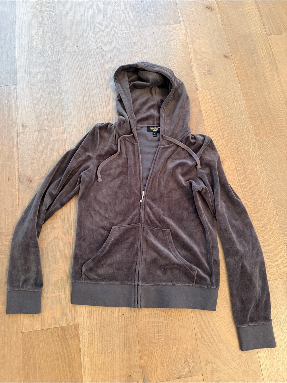 Juicy Couture Brown Velour Zip-Up Hoodie
